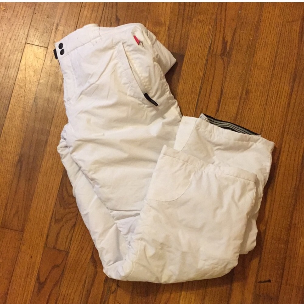 White snow pants